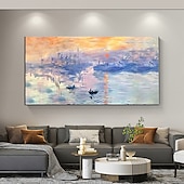 cheap Landscape Paintings-Pure Hand painted Sunset Sea Sky Ocean Beach Landscape Colorful Abstract Wall Art Extra Large Panoramic Oil Painting On Canvas