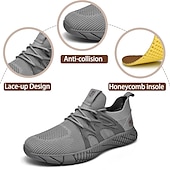 economico Sneakers da uomo-sneakers sportive da uomo in rete grigia: leggere, traspiranti e perfette per la corsa, la palestra e l&#039;abbigliamento casual