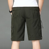 baratos Clássico-Homens Bermuda Cargo Calção Shorts de verão Shorts de Trilha Com Cordão Cintura elástica Bolso multi Tecido Conforto Macio Comprimento do joelho Ao ar livre Diário Para Noite Moda Casual Exército