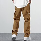 cheap Cargo Pants-Men&#039;s Cargo Pants Cargo Trousers Zipper Pocket Plain Comfort Breathable Outdoor Daily Going out Fashion Casual Black Khaki