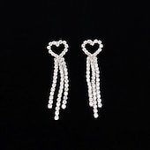 voordelige Sieradensets-Bruidssieradensets 1 set Legering 1 Ketting Oorbellen Dames Modieus Gepersonaliseerde Luxe Kwastje Hart Sieraden set Voor Bruiloft Feest / Avond Lahja