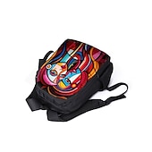 abordables Sacs à dos imprimés-Sac à dos abstrait avec portrait féminin pour adolescentes – Sac d&#039;école coloré avec imprimé artistique et grande capacité pour les filles élégantes