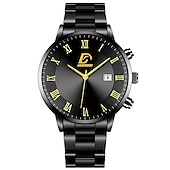cheap Quartz Watches-Fashion Mens Watches Luxury Calendar Date Quartz Clock Big Dial Men Business Stainless Steel Mesh Belt Watch Relojes Masculino