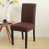 cheap Dining Chair Cover-Dining Chair Cover Burgundy Farmhouse Stretch Chair Seat Slipcover Spandex Washable Cover Kitchen Protector for Dining Room Wedding Ceremony Durable