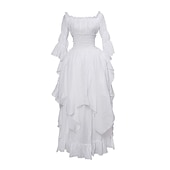 economico Vestito-Vintage Gotico Medievale Vestito Costume Cosplay Abito ispirato alla Reggenza Fiera del Ren Manica del polsino svasato Vichingo Elfico Per donna Celtico Costumi da pirata Fantasia Halloween Mascherata