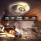 preiswerte Deckenventilator-Leuchten-Deckenventilator mit Lichtern, 19,5 Zoll, dimmbare LED, 3 Farben, 6 Geschwindigkeiten, Timing, umkehrbare Flügel mit Fernbedienung, Ventilator-Kronleuchter für den Haushalt, flacher, bündig montierter