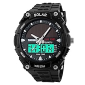 abordables Relojes digitales-Reloj deportivo SKMEI solar digital LED reloj militar para hombres moda casual electrónica cronógrafo reloj de caucho reloj masculino