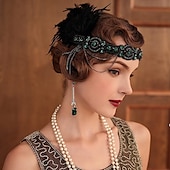 levne Příslušenství a další-Vinobraní 20. léta 20. století Velký Gatsby Bubenová čelenka Velký Gatsby Svatební host Dámské předvečer Všech svatých Karneval Plesová maškaráda předvečer Všech svatých Svatební hostina loučení se