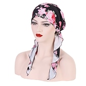 levne Klobouky-ženy tištěné předvázaný šátek elastický muslimský ženský turban měkký klobouk vypadávání vlasů pokrývka hlavy zábal pokrývka hlavy napínací šátek