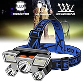 economico torce tattiche-faro a led faro ricaricabile usb faro portatile impermeabile torcia a batteria integrata torcia da lavoro portatile pesca campeggio avventura caccia luce testa