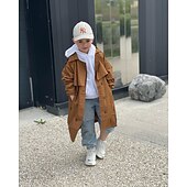 voordelige Bovenkleding-Kinderen Jongens Jas Lange mouw Grijs Khaki Bruin Effen Zak Winter Actief Urheilu 3-13 jaar / Lapwerk