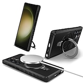 cheap Samsung Cases-Phone Case For Samsung Galaxy S24 S23 S22 S21 S20 Ultra Plus FE Note 20 Ultra S25 Ultra Back Cover Magnetic Adsorption With Magsafe with Stand Holder Support Wireless Charging TPU PC