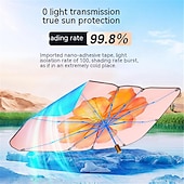 お買い得  車用サンシェード＆サンバイザー-カーサンシェードフロントウィンドシールドアンブレラ、 retractable折りたたみUV保護日焼け止め、UPF 50+、遮光率99.8%による断熱