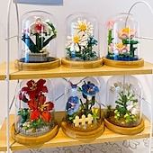 baratos Brinquedos de Montar-Blocos de construção para presentes do dia das mulheres, crie lindos buquês de flores com este kit de construção de flores de 1 peça - perfeito para adultos&amp;amp; crianças! presentes de dia das mães