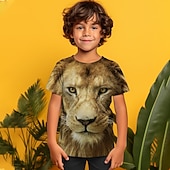 levne 3D zvířata pro chlapce-Chlapecké 3D Grafika Tričko Košilky Krátký rukáv 3D tisk Léto Jaro Aktivní Polyester Děti 4-12 let Venkovní Denní Běžný