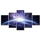 levne Krajiny-nezarámovaný 5 panelů vesmír vesmír země světlo malba plátno umění malba nástěnné umění