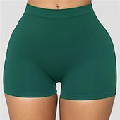 abordables Shorts de yoga et motards-Femmes Shorts de gym Shorts de yoga Shorts de motard Lifting des fesses Contrôle du ventre Taille haute Entraînement en salle Course Fitness Bas Couleur Unie Noir Blanche Vert Véronèse Spandex Des