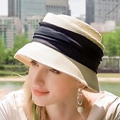 economico Cappelli per feste-cappelli cappello a secchiello in fibra di poliestere cappello di paglia cappello da sole vacanza casual semplice protezione solare con copricapo copricapo