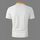 cheap Sports-Men&#039;s Button Up Polos Polo Shirt Casual Holiday Lapel Short Sleeve Fashion Basic Color Block Button Summer Regular Fit Light Sky Blue Yellow Light Green Pink Burgundy Beige Button Up Polos