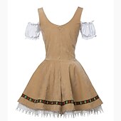 cheap Dirndl-Carnival Oktoberfest Beer Outfits Petticoat Hoop Skirt Tutu Maid German Munich Wiesn Women&#039;s Traditional Style Cloth Dress Apron
