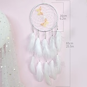 cheap Dreamcatcher-Butterfly Dream Catcher Handmade Gift Feather Hook Flower Wind Chime with One Circle Ornament Wall Hanging Decor Art Boho Style 16x65cm/6.2&#039;&#039;x25.5&#039;&#039;