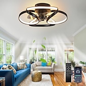 cheap Ceiling Fan Lights-LED Ceiling Fans Dimmable with Remote Contral Flower Design 55cm Flush Mount Ceiling Lamp Acrylic Lampshade Chandelier Bedroom Living Room