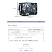 economico porta carte e custodie-portacarte da donna rfid moda portacarte in pelle crosta con doppia cerniera portafogli da donna con stampa floreale 3d di grande capacità