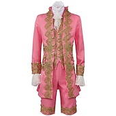 Недорогие Наряды-Ретро Средневековый Эпоха возрождения Пальто Брюки Инвентарь Принц барин Вышивка Вышивка Маскарадный костюм Муж. Королевский Карнавал Маскарад Для вечеринок Венецианский карнавал Взрослые