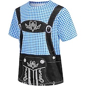 economico Abbigliamento Grafico-T-shirt Lederhosen 3D Bavarese Stile da Strada Corte Grafico per Per uomo Adulti Stampa 3D  per Birra Oktoberfest Feste Casual Quotidiano