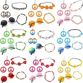 abordables Accessoires et plus-Rétro Vintage Années 1970 Disco Costume de cosplay Collier Bandeau Femmes Fille Jour des Rois Halloween Carnaval Mascarade Fête / Soirée Fête Défilé de la Fierté Adolescent Adulte Plus d&#039;accessoires