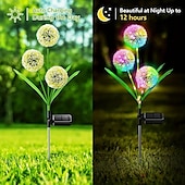 abordables Éclairage paysager-lampes solaires extérieures décoratives 36leds lampes solaires de jardin avec 2 modes d&#039;éclairage 3-en-1 fleurs de pissenlit solaires ip65 lampes solaires extérieures étanches pour jardin