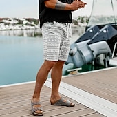 baratos Impressão Geométrica-Homens Gráfico Estampa Geométrica Calção Shorts de verão Shorts de praia Cintura Média Roupa de rua Havaiana Designer Casual Diário Feriado Cintura elástica Impressão 3D Com Cordão Designer Roupa