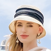 economico Cappelli per feste-cappelli cappello a secchiello in fibra di poliestere cappello di paglia cappello da sole vacanza casual semplice protezione solare con copricapo copricapo