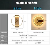 abordables Apliques de pared para interior-Lámpara de pared interior con reloj, lámpara de pared decorativa creativa, diseño de reloj real de 30 cm, accesorio de iluminación montado en la pared de metal para dormitorio, cabecera, pasillo, sala