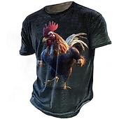 Veterans Day Men's Patriot Patriotic Veteran Graphic Rooster T shirt Funny T Shirts Short Sleeve T shirt 3D Print Crew Neck Shirt Vintage Fashion Designer Outdoor Daily Sports Navy Blue Brown Spring4