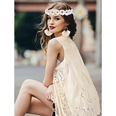 preiswerte Outfits-Hippie Retro Vintage 1960er 1970er Cosplay Kostüm Austattungen Zubehörset Wildlederweste Damen Kostüm Jahrgang Cosplay Party / Abend Maskerade Weste Karneval Schlager Outfit