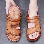 billiga Avslappnade sandaler-Herr Sandaler Inneskor Komfortsandaler Promenad Ledigt Strandstil Dagligen Strand PVC Vattentät Andningsfunktion Bekväm Loafers Gul Brun Sommar
