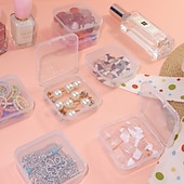 economico Portagioie e porta trucchi-Mini scatole portaoggetti in plastica trasparente da 12 pezzi: perfette per piccoli oggetti, gioielli, ferramenta, artigianato artistico fai da te!