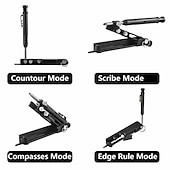 cheap Tool Accessories-Multi-Function Scribing Tool, Construction Pencil, Tiling Pave Woodworking Outlines Circles Profiling Contour Gauge With Woodworking Scribing Pen