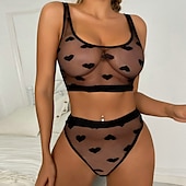 billige Sexy undertøy-kvinners erotisk undertøy mote sexy mesh perspektiv kjærlighet mønster kvinners undertøy sett hjem antrekk