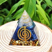 cheap Outdoor Decoration-Orgone Pyramid For Positive Energy And Amethyst Crystal Ball, With Protection From Crystals Energy Generator For Stress Reduce Healing Meditation And Wealth Attraction For Home Decoration