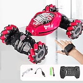 お買い得  rc車-最新の 4WD 1:14 スケールリモートコントロールスタントカー 2.4 グラムワイヤレス rc ドリフトカー LED ライト時計ジェスチャーセンサー回転子供のおもちゃのギフト