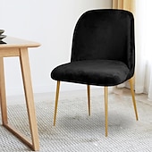 abordables Funda para silla de comedor-Funda para silla de comedor, tapizada en terciopelo elástico, funda para silla de comedor lateral, funda para silla de comedor con respaldo curvo en color burdeos y rojo, fundas para sillas de