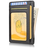 זול מחזיקי כרטיסים ומקרים-buffway slim מינימליסטי כיס rfid חוסם ארנקי עור לגברים נשים