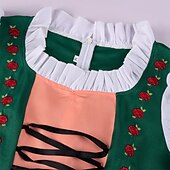 ieftine Dirndl-Oktoberfest Dirndl Trachtenkleader Oktoberfest / Bere bavareză bavareză Wiesn Stil tradițional Pajiști Pentru femei Pânză în stil tradițional Rochie Șorț