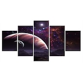 levne Krajiny-nezarámovaný 5 panelů vesmír vesmír země světlo malba plátno umění malba nástěnné umění
