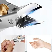 cheap Personal Care &amp; Health-Nail Clipper, Super Sharp Molybdenum Vanadium Steel Nail Clippers for Thick Nails, Wide Jaw Opening No Splash Fingernail Cutters Long Handle with Catcher File (Flat)