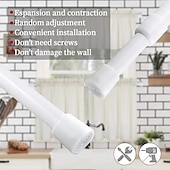 economico Accessori per tende-asta per tende a tensione bianca aste a molla asta per tende espandibile regolabile, per bagno, cucina, finestra, armadio, armadio, libreria progetti fai da te