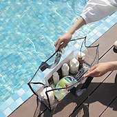 economico deposito bagagli e viaggi-1pc borsa da nuoto di grande capacità borsa da viaggio portatile visibile trasparente borsa da lavaggio impermeabile in pvc addensato borsa da spiaggia portatile