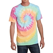 billige Retro grafikk-Disk Tie Dye T-skjorte Animé 3D Graphic Til Par Herre Dame Voksne Karneval Maskerade 3D-utskrift Fritid / hverdag